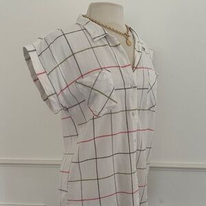 Modcloth White Plaid Button Down Shirt